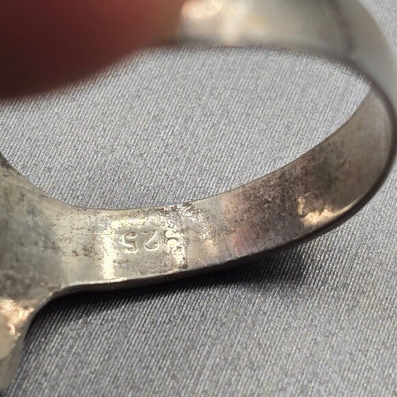 VTG Sterling Silver 925 Whale Tail Band Ring Size 8 Ocean Motif Dark Patina - Picture 6 of 9